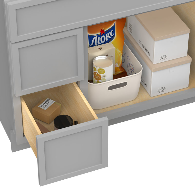72'' Double Bathroom Vanity Base Only, Gray