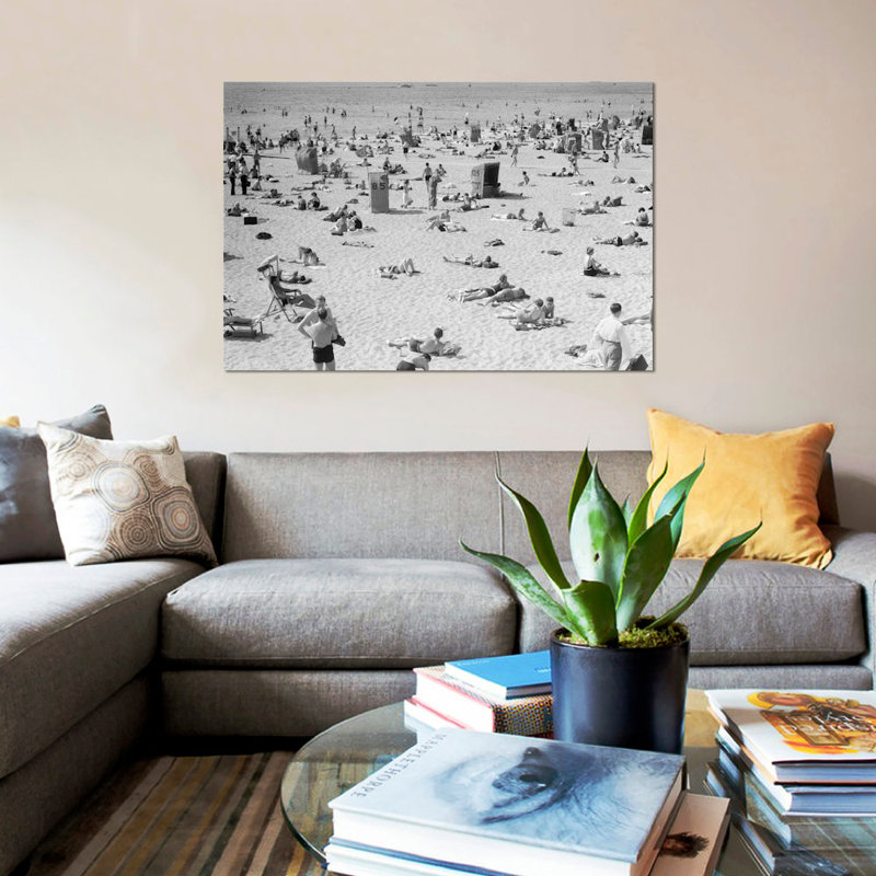 « pendant années 1930 lake shore beach berlin allemagne », reproduction de photo sur toile tendue, Toile tendue