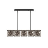 Peninisula Glass And Metal 5 Light Linear Chandelier