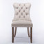 Ensemble 2 pièces de chaise de salle à manger rembourrée en velours de bois massif avec pieds en bois et garniture cloutée haut de gamme-121093575