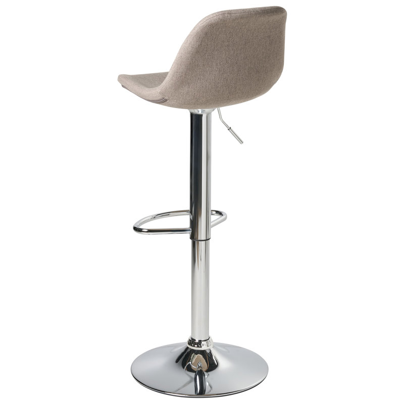 Swivel Upholstered Adjustable Height Counter Stool with Metal Frame, Beige Fabric