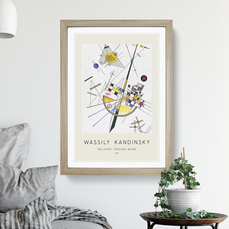 Delicate Tension by Wassily Kandinsky - Single Picture Frame Print, 36cm H x 27cm W x 2cm D, Oak Framed