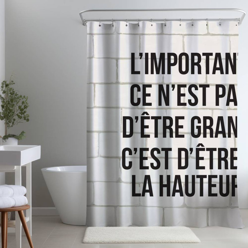 Shower Curtain QU13 – Polyester Shower Curtain, Dye Sublimation Print, 71" W × 74" L