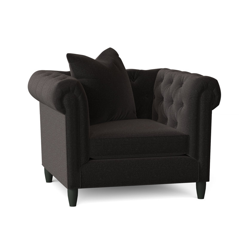 Fauteuil Chesterfield l 43 po Caspar, Vibe chenille nocturne