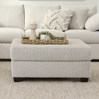 3-Piece Sectional Living Room Set With Ottoman In Lilou Winter/Hinge Porcelain