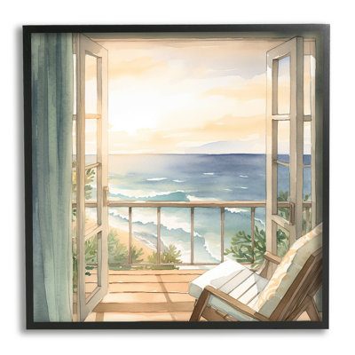 Ba-023-Framed " Seaside Escape Scenery " by LSR Design Studio