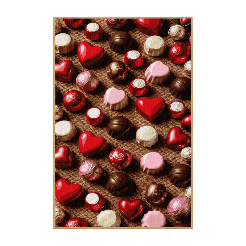  Washable Valentines chocolates Desserts Area Rug, Rectangle 6' x 9'