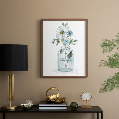 Mason Jar Blues II Framed Print - Solid Wood