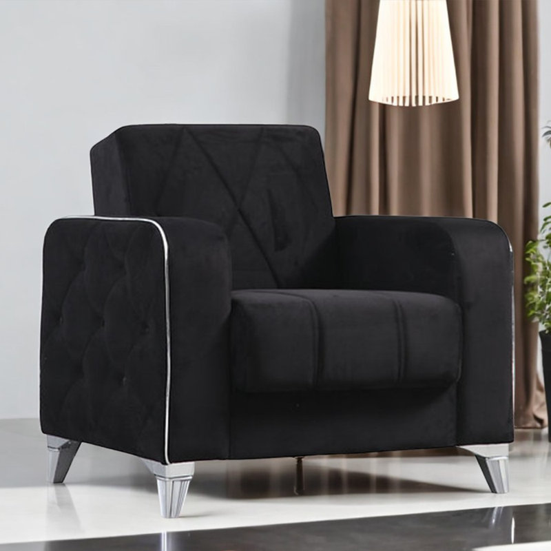 Fauteuil Efes, Velours noir