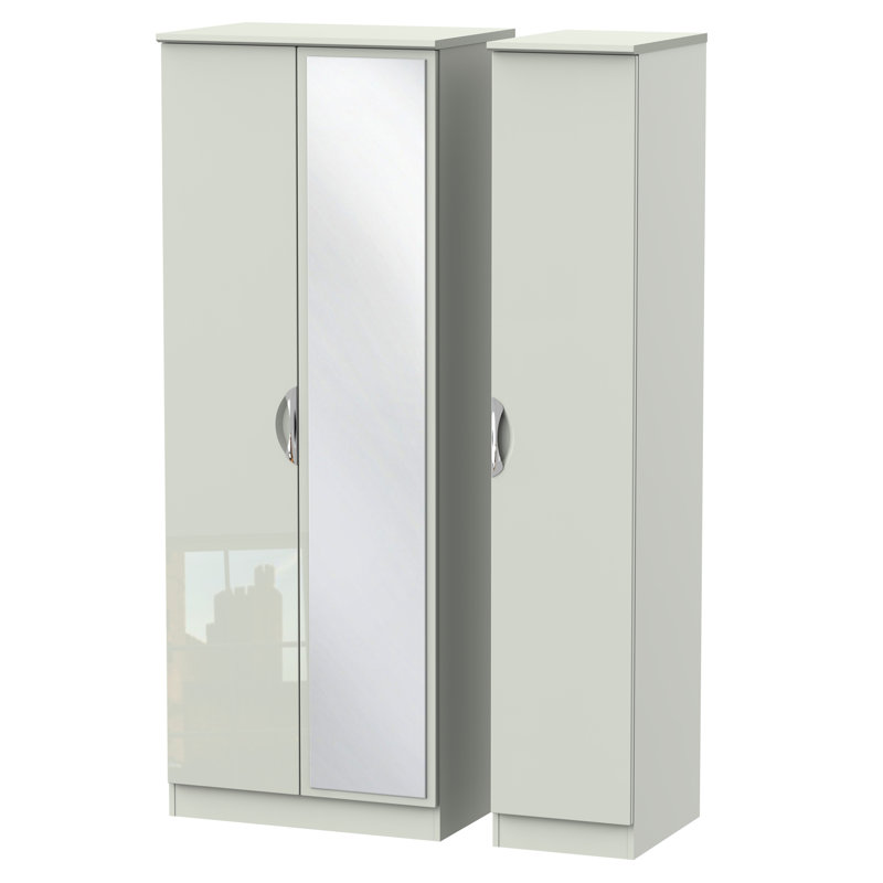 Ratley 3 Door Manufactured Wood Wardrobe, Kashmir Gloss, H183 x W111 x D53cm