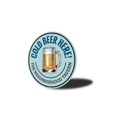 Plaque en aluminium «Cold Beer Here»