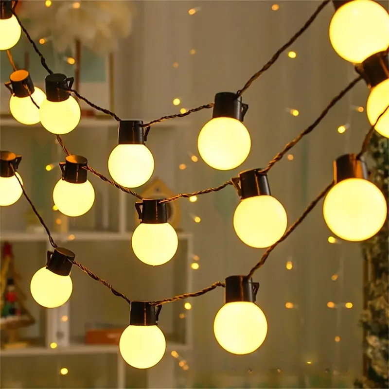 LED Solar Powered Cord String Light, 20 Lamps - 5 Metre Long