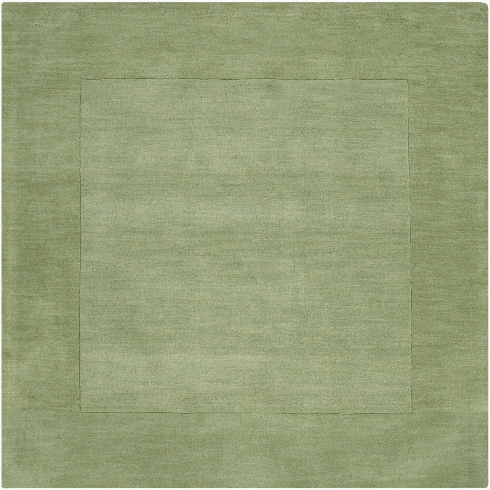 Dolma Medium Green Hand-Loomed Wool Rug, Square 9'9"