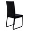 2 chaises de salle à manger, revêtues de tissu d'aspect cuir noir, pour la cuisine de pièce moderne et contemporaine, revêtement en métal, support, espace de cuisine