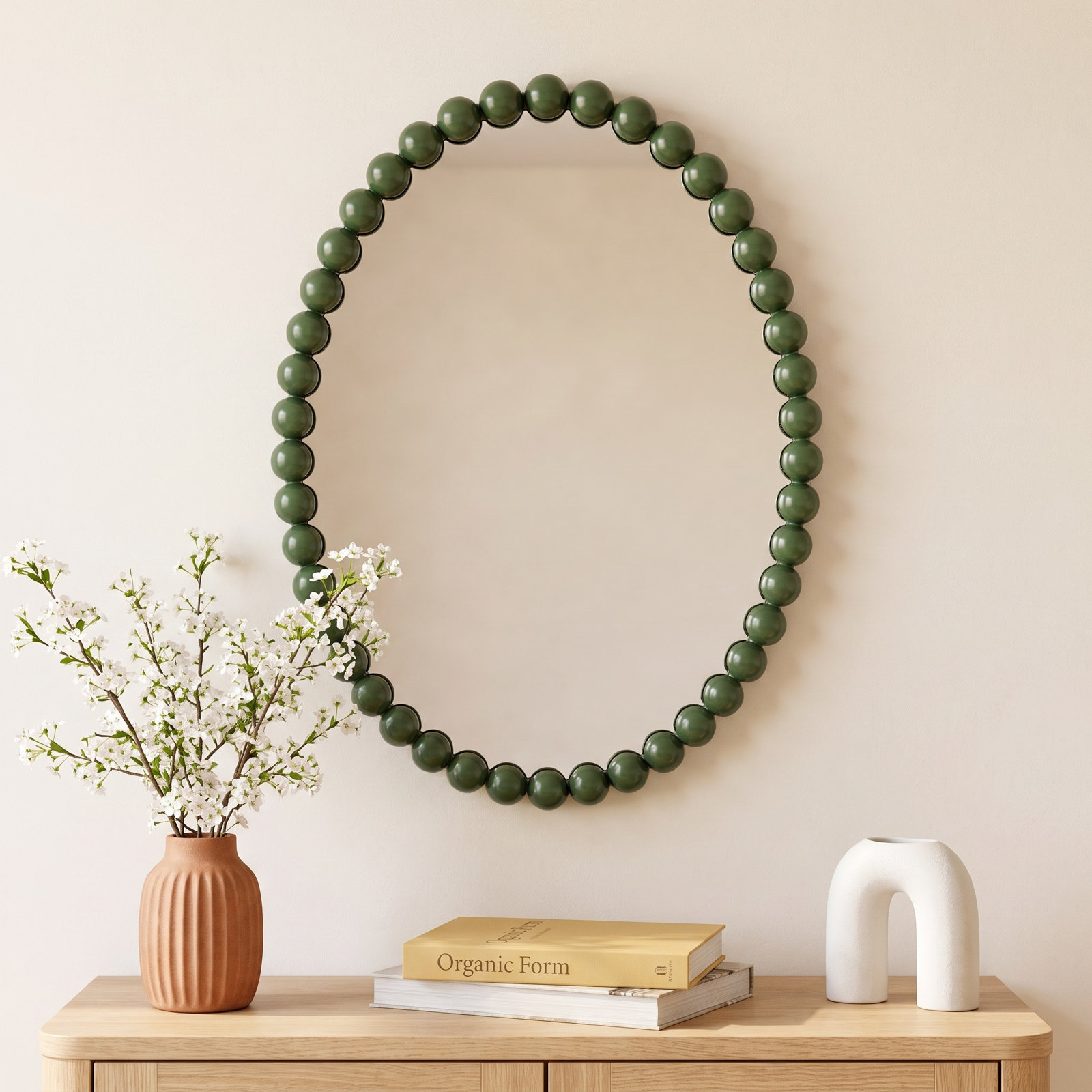 Metal Ball Framed Wall Mirror