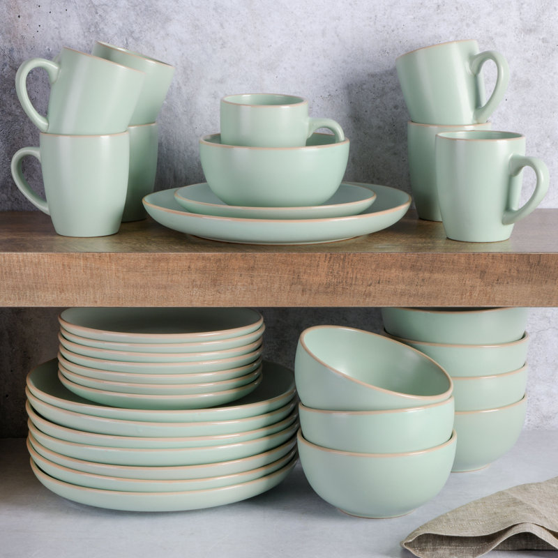 Gibson Home Rockaway 32 Piece Dinnerware Set, Teal