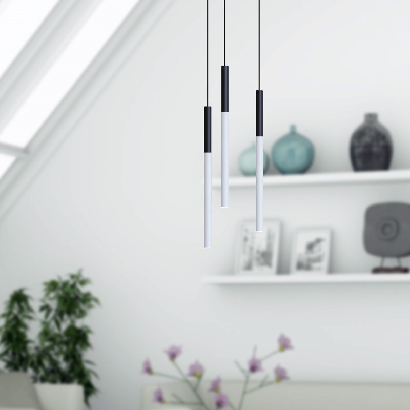 Baileyton 3 - Light LED Cluster Pendant, White/Black