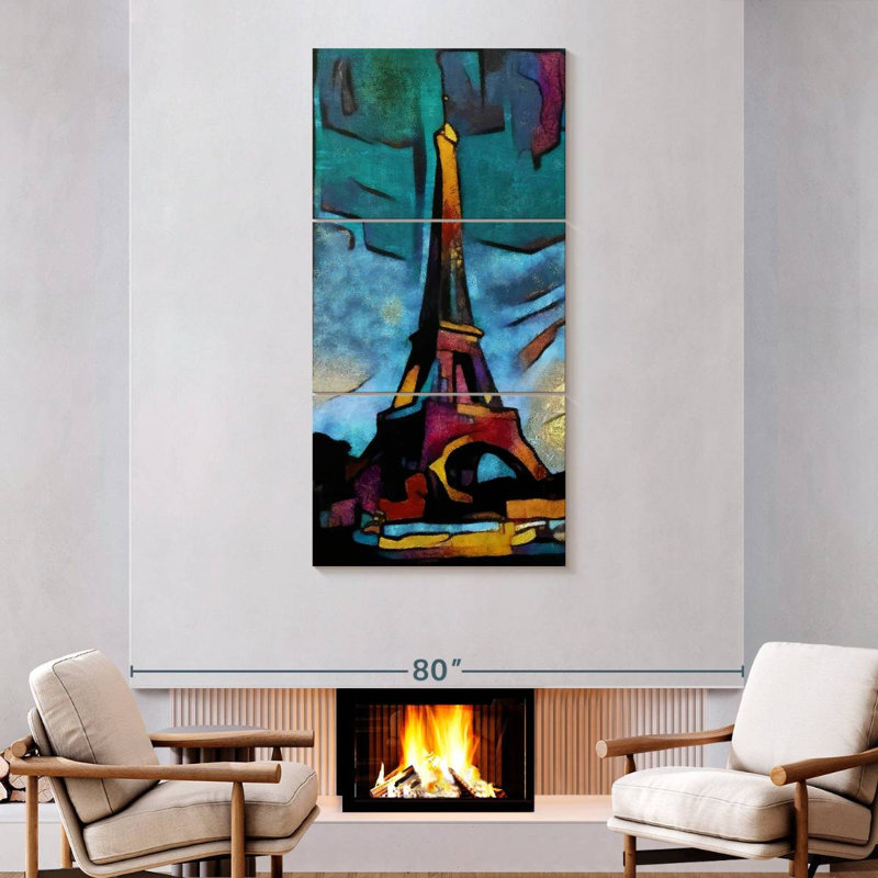 Abstract Eiffel Tower, 75" H x 36" W