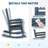 Set of 6 HDPE Outdoor Rocking Adirondack Chairs, Poly High Back, 350 lbs Capacity All-Weather Patio Rockers for Front Porch, Garden-1437071848