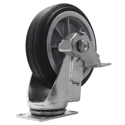 Snap-Loc 375 lb Caster 6 Inch All-Terrain Solid Rubber Swivel