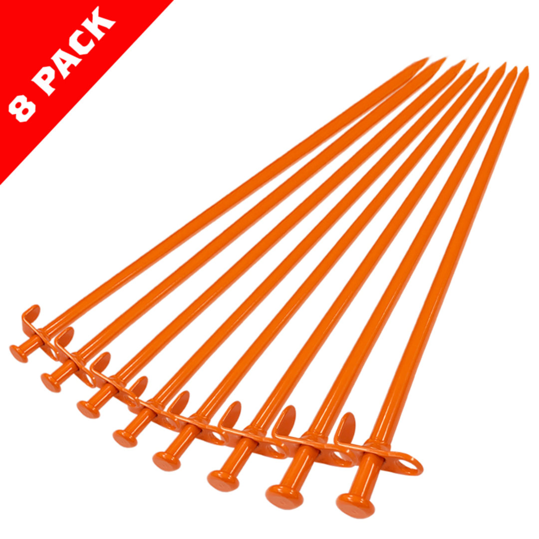 12 Inch Heavy-Duty Steel Tent Stakes with 10ft Ropes - Multiuse for Outdoor Camping Canopy and Tarp Eurmax 