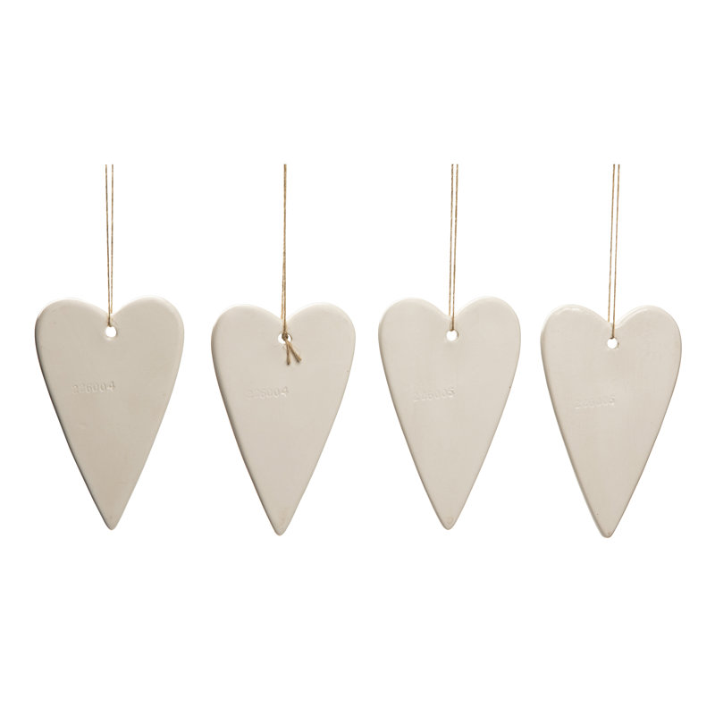  Ceramic Hanging Faith Heart Decor Set of 4 Spring Home Decorations