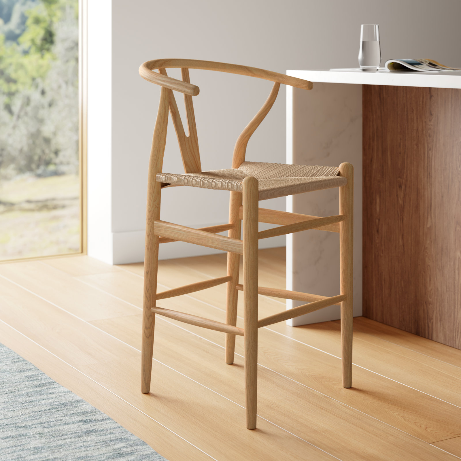 Etta Solid Wood Bar & Counter Stool, Natural/Natural, Counter Stool (25.75" Seat Height)