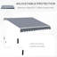 Auvent de patio 10 pi x 8 pi. Parasol gris foncé avec résistance à l'eau. Cadre en aluminium, manivelle manuelle. Pour différentes surfaces. Réduire la chaleur de l'eau du balcon. Pont, cour du soleil. Polyvalent