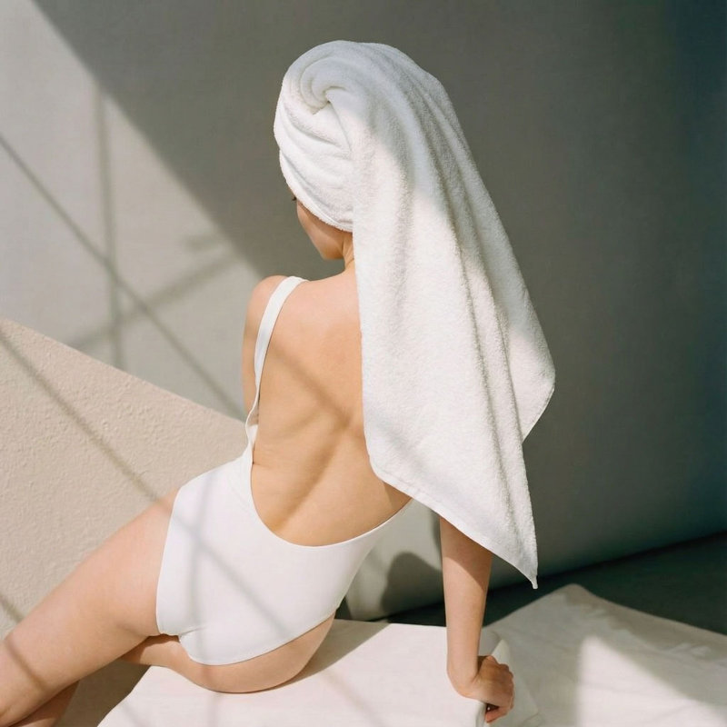 Serviettes en coton australien Ultraplush, Blanc, Serviettes de bain (ensemble de 2)
