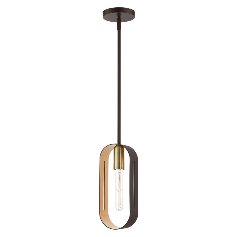 Luminaire suspendu géométrique 1 lumière Ahmadou, Bronze