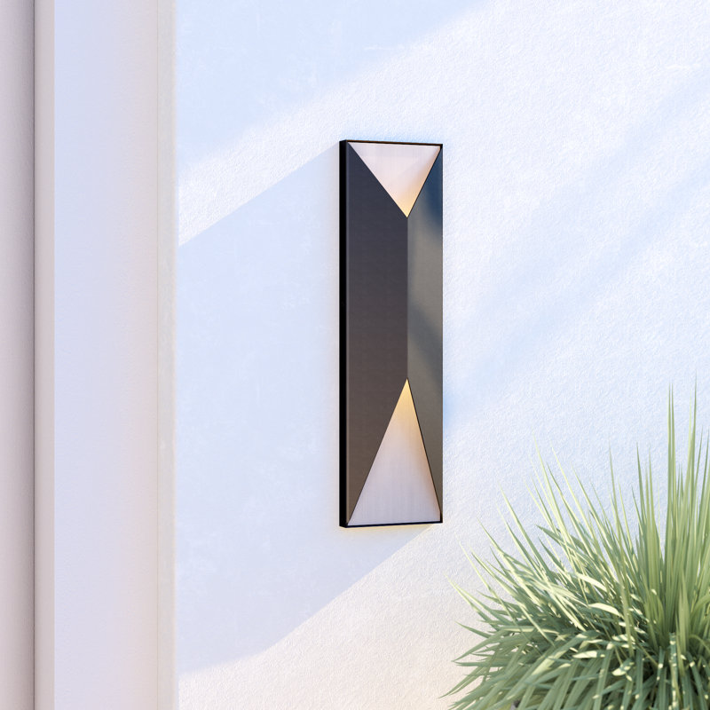 Plafonnier encastré d'extérieur 2 lumières DEL Peak, Aluminium brossé
