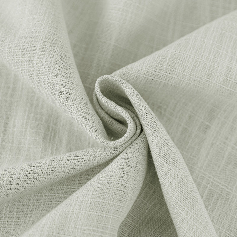 Paire de rideaux semi-transparents en mélange de lin Kambi , Gris brumeux, L 52 po x L 96 po