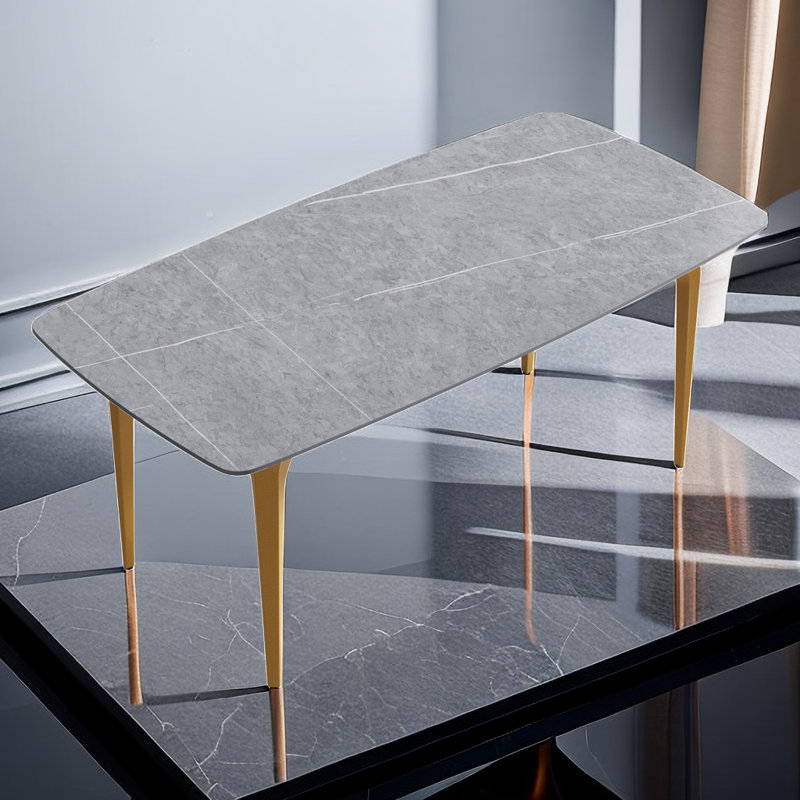 Table de salle à manger Eniel, Gris, H 29,5 po x P 35,5 po x L 71 po, Noir
