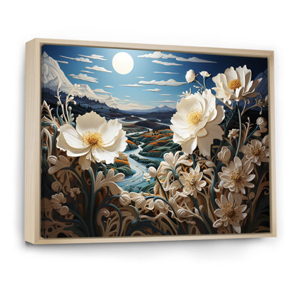 «White Crimson Bloom Garden Serenade», reproduction sur toile