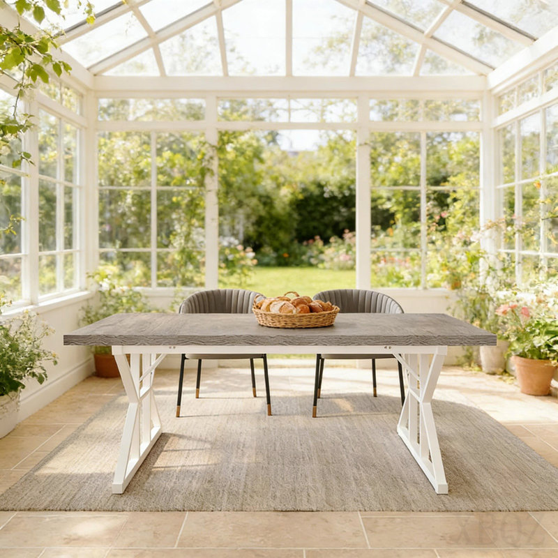 Table de cuisine, table de salle à manger rustique, table de conférence moderne, White, Gray