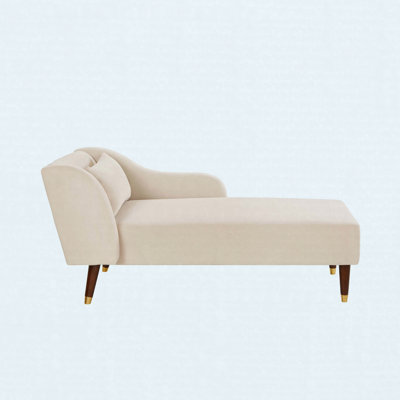 Modern Chaise Lounge Chair Velvet Upholstery
