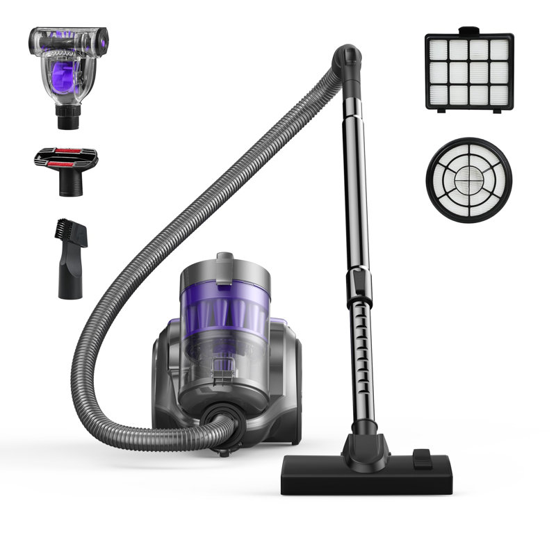 Aspirateur traîneau puissant 1700W, aspirateur sans sac 45KPa pour plancher de bois franc, tapis et poils d'animaux