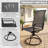 Eleura Home  Outdoor Dining Sets for 4, 360° Swivel & 15° Rocking Chairs with Breathable Textilene Fabric, 37" Square Metal Table with Umbrella Hole for Patio, Backyard, Grey