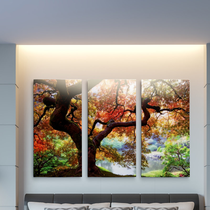 " Dreaming Of October " 3 - Pieces, 24" H x 36" W x 1.5" D
