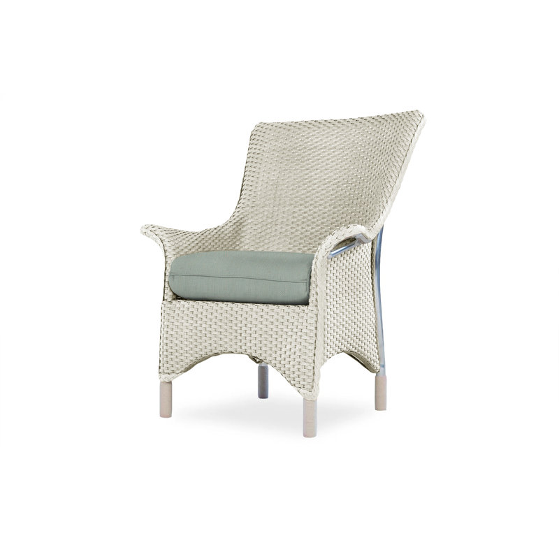 Mandalay Outdoor Dining Armchair, Linen, Flagship Lapis Sunbrella®