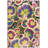 Arainna Makenize Floral Machine Woven Polypropylene Indoor/Outdoor Area Rug in Black/Green/Purple-1248064149