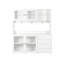 Grande armoire huche de cuisine l 63 po, armoire de rangement autoportante avec 4 portes, 4 tiroirs et tablette à micro-ondes, blanc