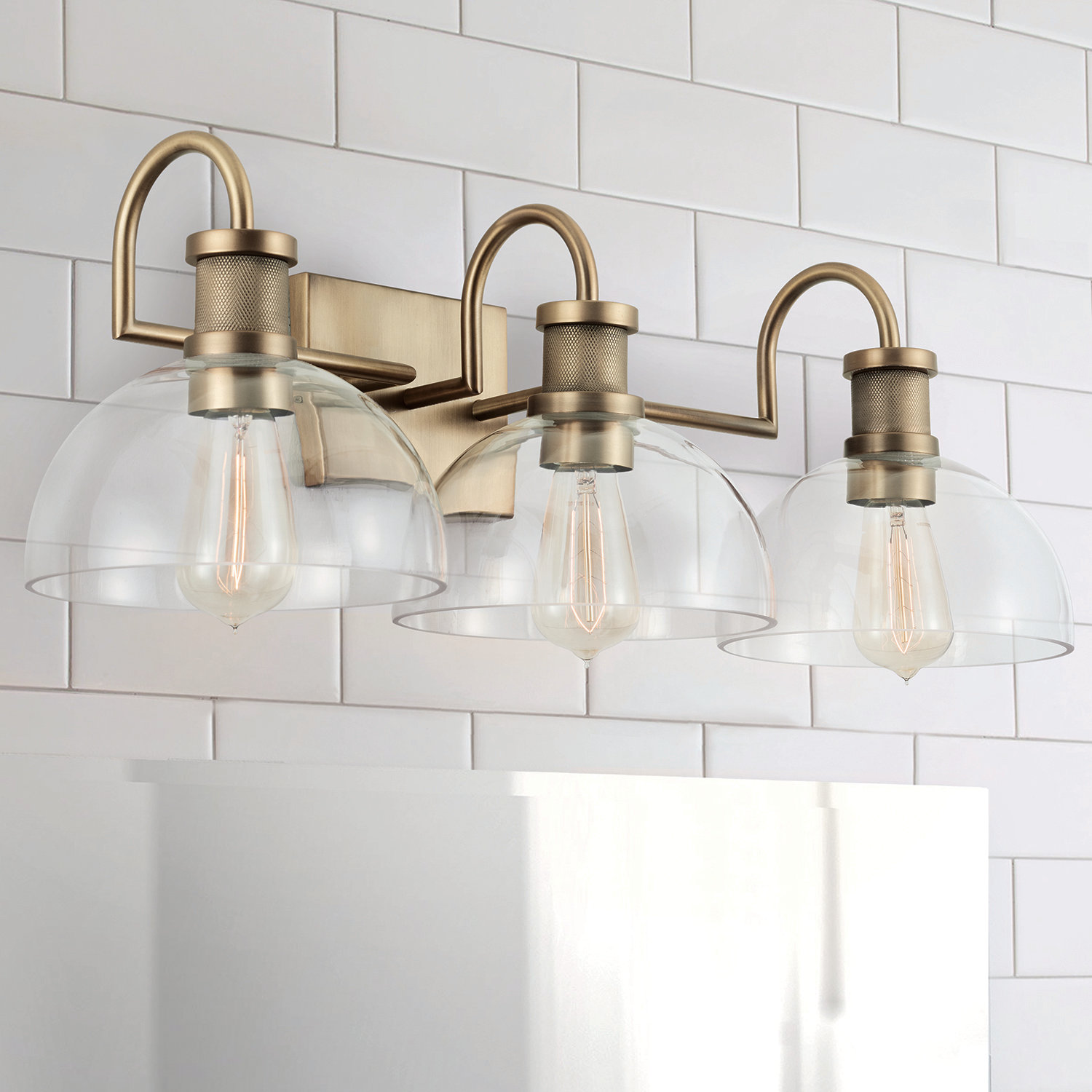 Rochelle Dimmable Brass Vanity Light, 3
