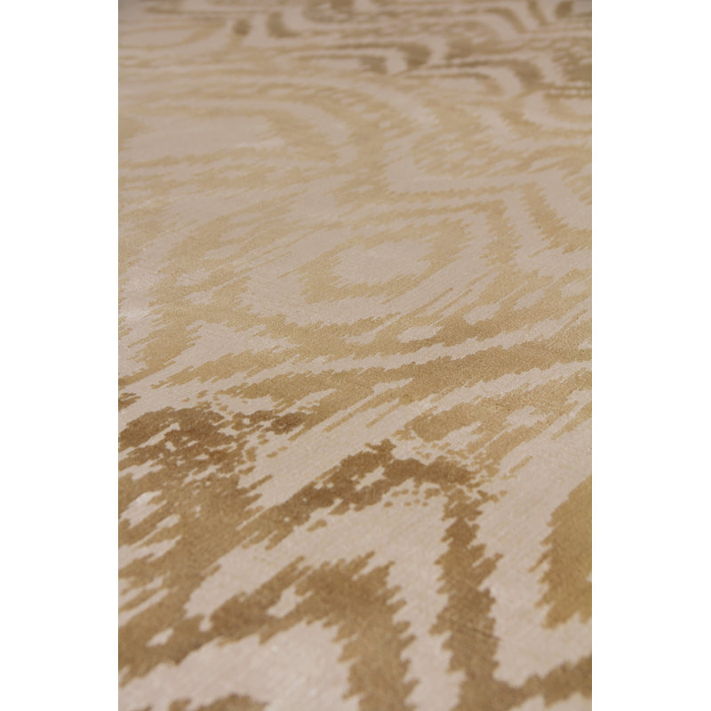 Carrera Hand Loomed Abstract Area Rug in Beige, Rectangle 8' x 10'