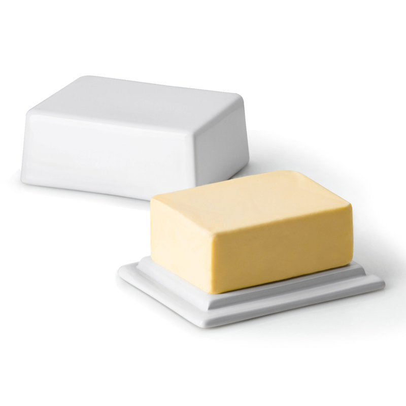 Ceramic Butter Dish, White