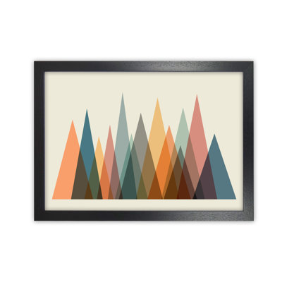 Mid Century Abstract Mountain Original - Print