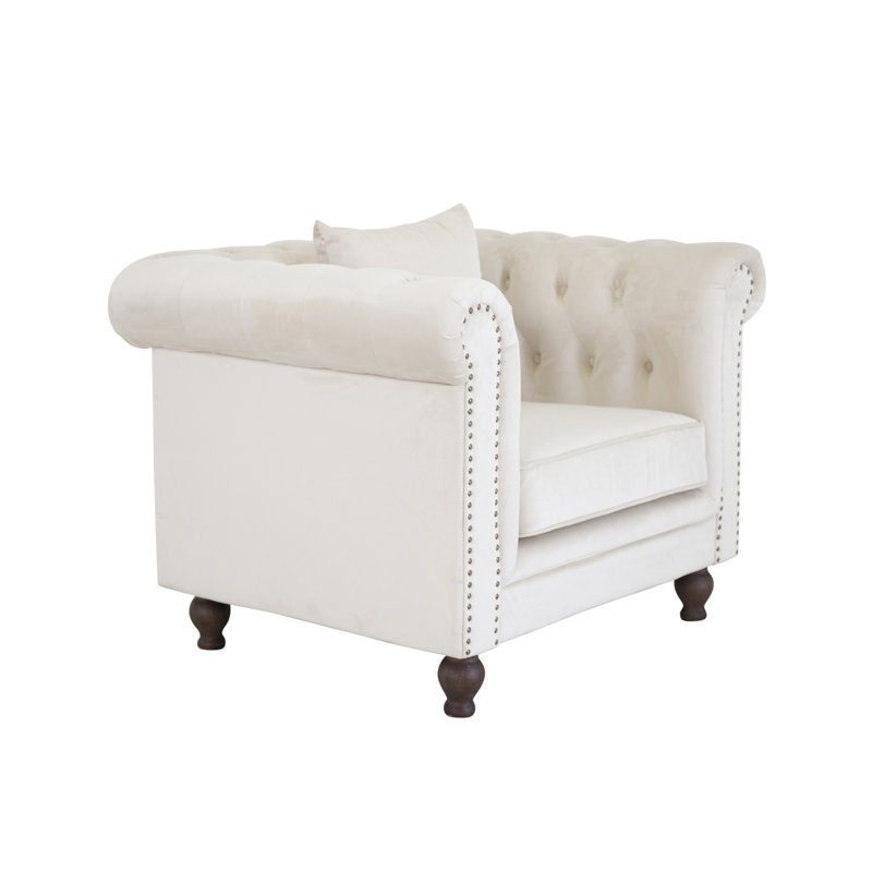 Idalia Upholstered Armchair, Cream