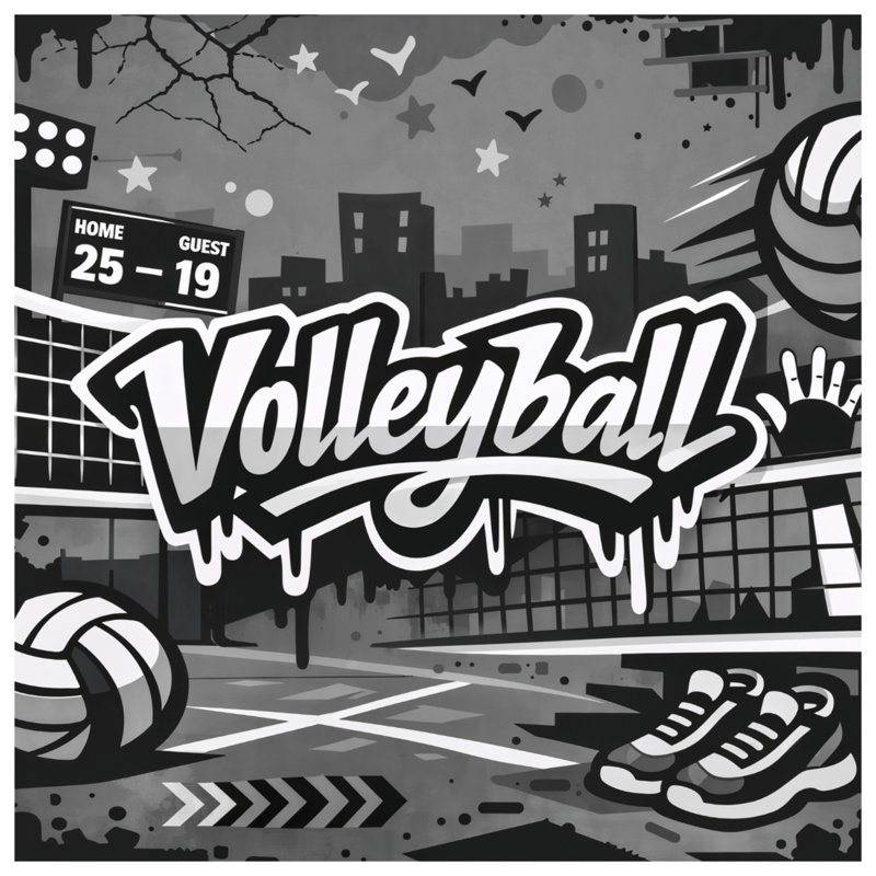 Graffiti Volleyball Scene Blankets, 50in W x 60in H