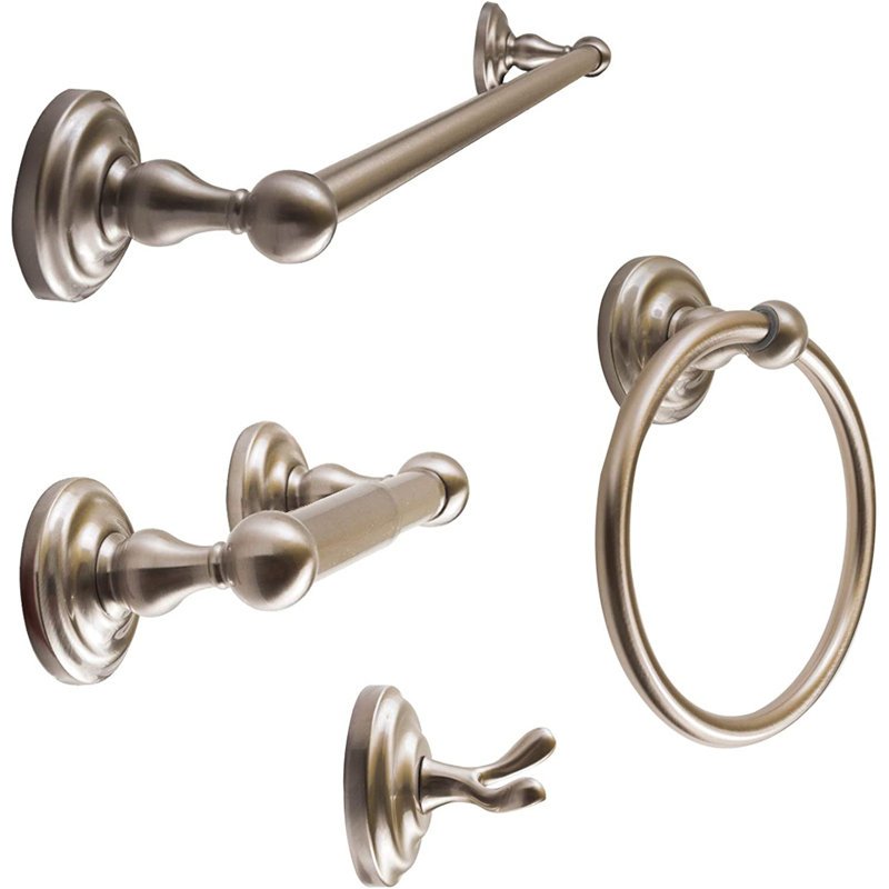Robiki 4 - Piece Bathroom Hardware Set, Satin Nickel