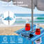 Parasol de plage de 84 po avec table intégrée avec ancre de sable et inclinaison-209374314